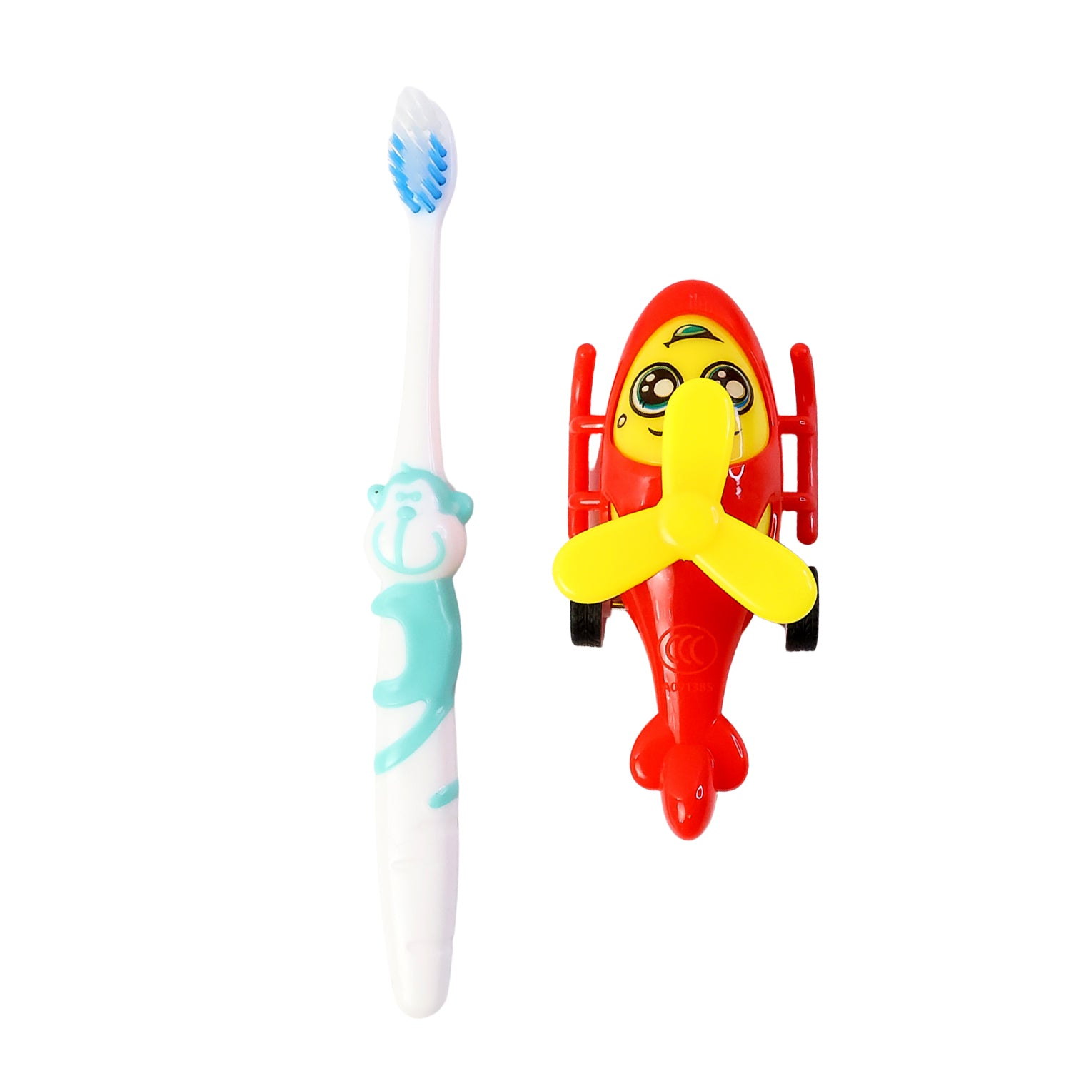 Kids Toothbrush and Helicopter Toy Set – Fun and Engaging Oral Care Combo for Kids | Includes Airplane-Themed Toothbrush and Colorful Helicopter Toy | Perfect for Little Ones
