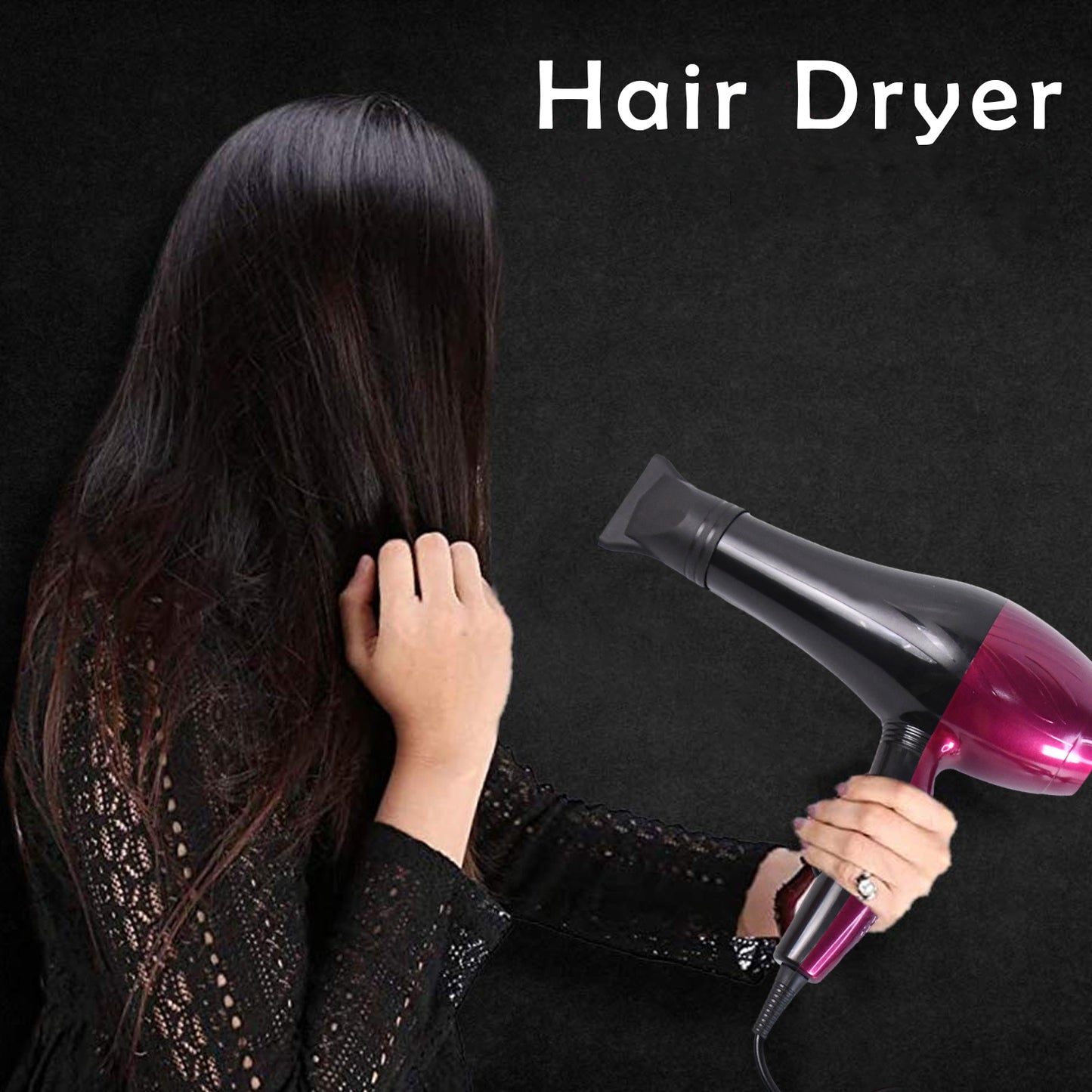 Professional High Power Hair Dryer No. 2000 with 2 Speed Settings and 3 Heat Levels for Salon and Home Use (220V, 50–60Hz)