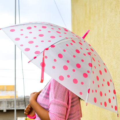Windproof Dot Printed Travel Umbrella for Men and Women Multicolor Lightweight Portable Rain Umbrella Pack of 1
