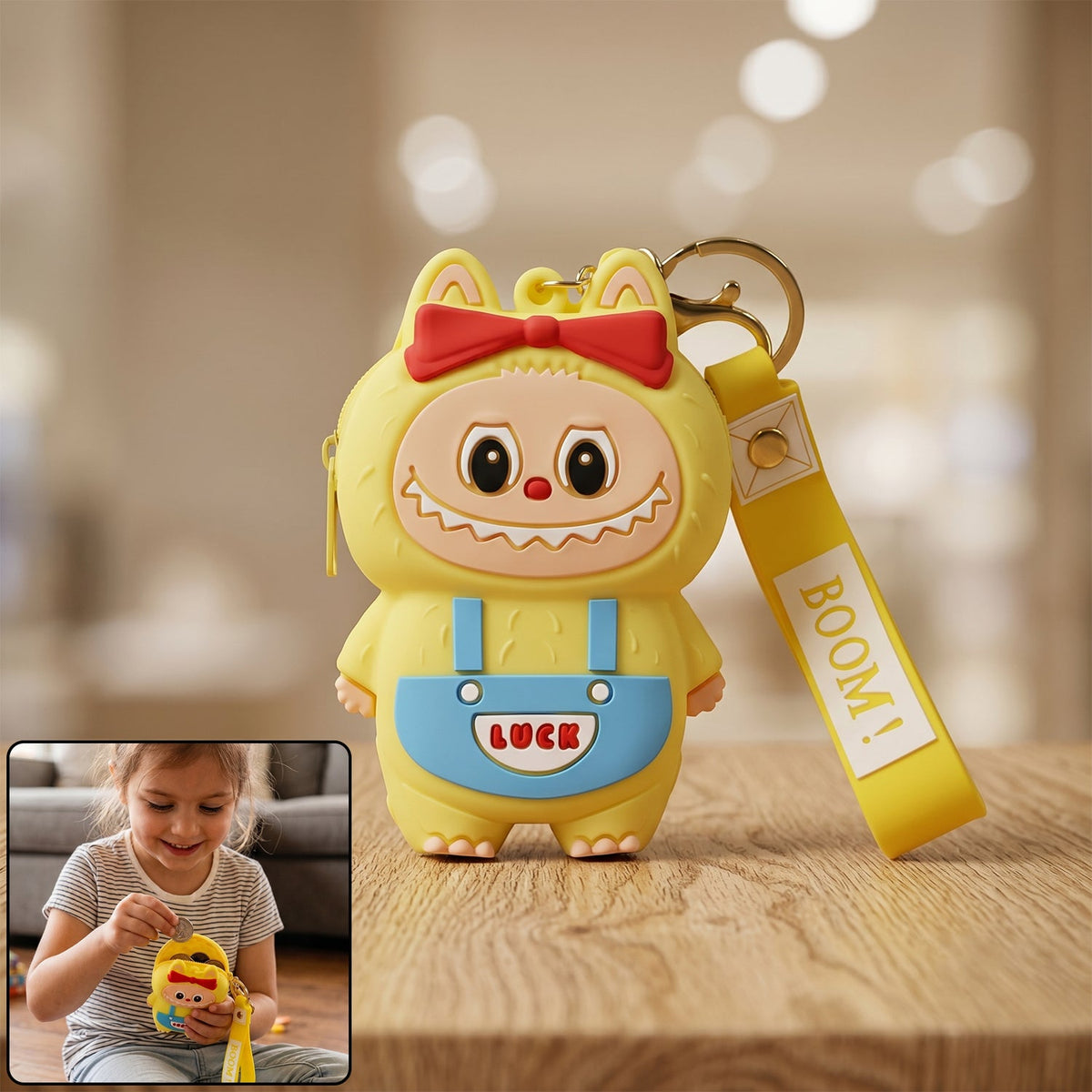 Cute Cartoon Monster Silicone Coin Purse Playful Compact