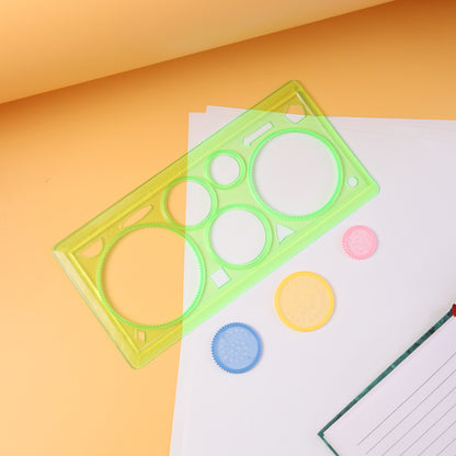 Design Ruler Spirograph Geometry Stencil Set with Interlocking Gears for Pattern Drawing Craft and School Projects (1 Set)