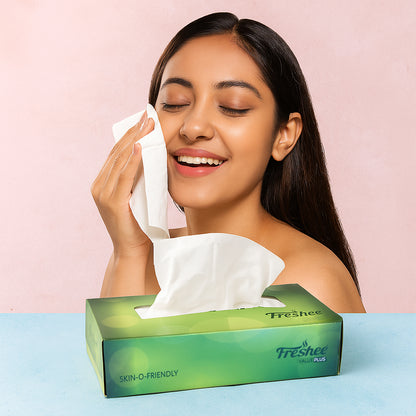 Freshee Premium Skin-friendly Facial Tissues - 100 Pc Box (18x20 Cm)