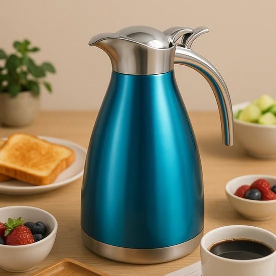 Vacuum Insulated Kettle Jug Vacuum Insulated Thermo Kettle Jug Insulated Vacuum Flask Vacuum Kettle Jug Stainless Steel For Milk Tea Beverage Home Office Travel Coffee ( 2 Ltr) (1pc)
