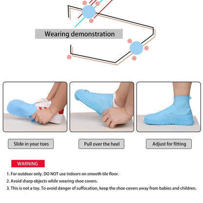 Silicon Reusable Anti-Skid Waterproof Boot Cover (Pack of 2 Pairs)
