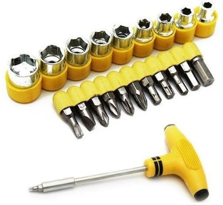 24 Pcs T-Shape Screwdriver Set – Ratchet Socket Spanner Tool Kit with Batch Heads