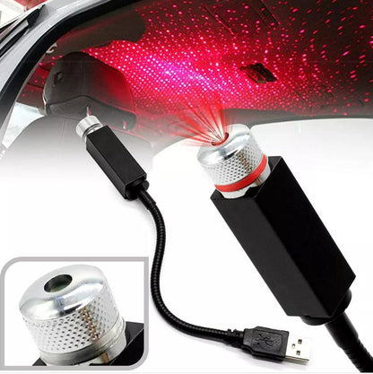 Star Lamp USB Car Star Ceiling Light (Red) | Romantic Sky Projection Night Lamp for Cars, Bedrooms & Parties | Fancy LED Starlight Projector