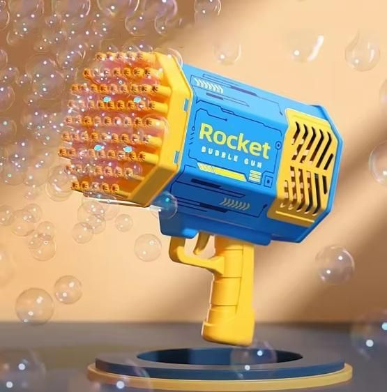 Big Rechargeable Powerful Bubble Gun with 69 Holes – Rocket Boom Bubble Blower Toy for Kids & Adults