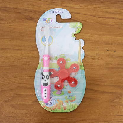 Kids Toothbrush and Fidget Spinner Toy Set – Fun and Interactive Oral Care Combo for Kids | Includes Cute Panda Toothbrush and Fidget Spinner | Perfect for Little Ones