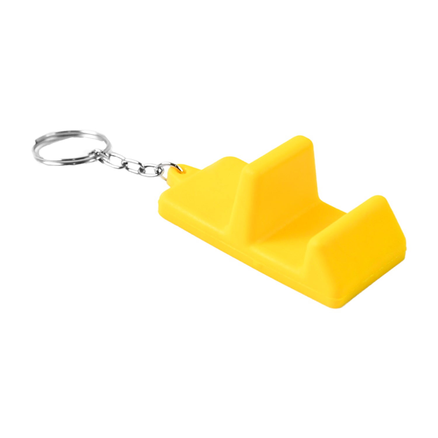 2 in 1 Plastic Mobile Stand Keychain Portable Phone Holder with Key Ring Pocket Size Random Color (1 Pc)