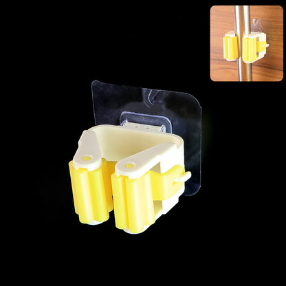Magic Self Adhesive Mop and Broom Holder – Wall Mounted Organizer Rack for Cleaning Tools Storage