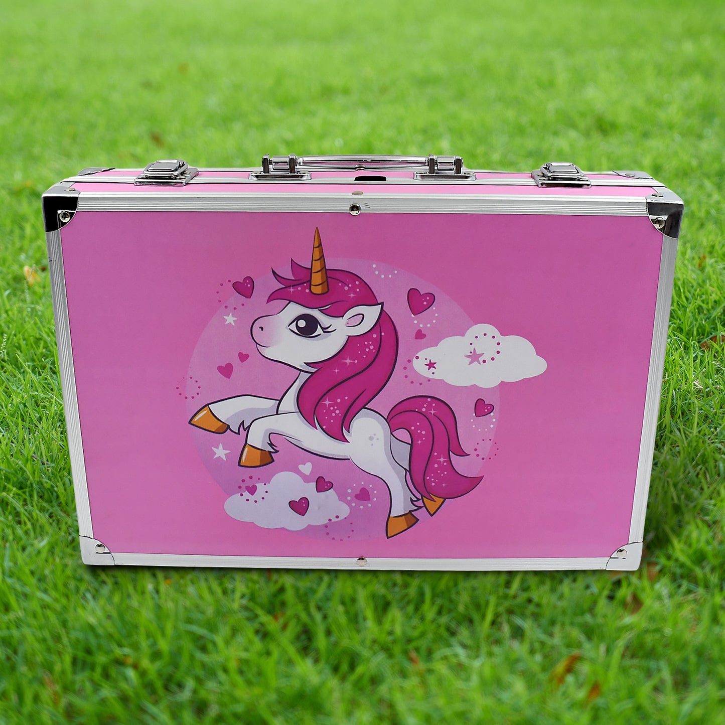 145 Pieces Professional Kids Art Set with Unicorn Design Carry Case – Complete Drawing, Painting and Coloring Kit