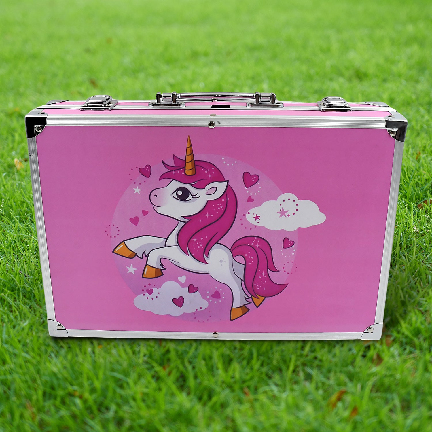 145 Pieces Professional Kids Art Set with Unicorn Design Carry Case – Complete Drawing, Painting and Coloring Kit