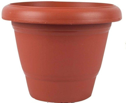Garden Heavy Duty Plastic Planter Pot Gamla 10 Inch Round Flower Pot for Indoor Outdoor Plants Brown Pack of 1