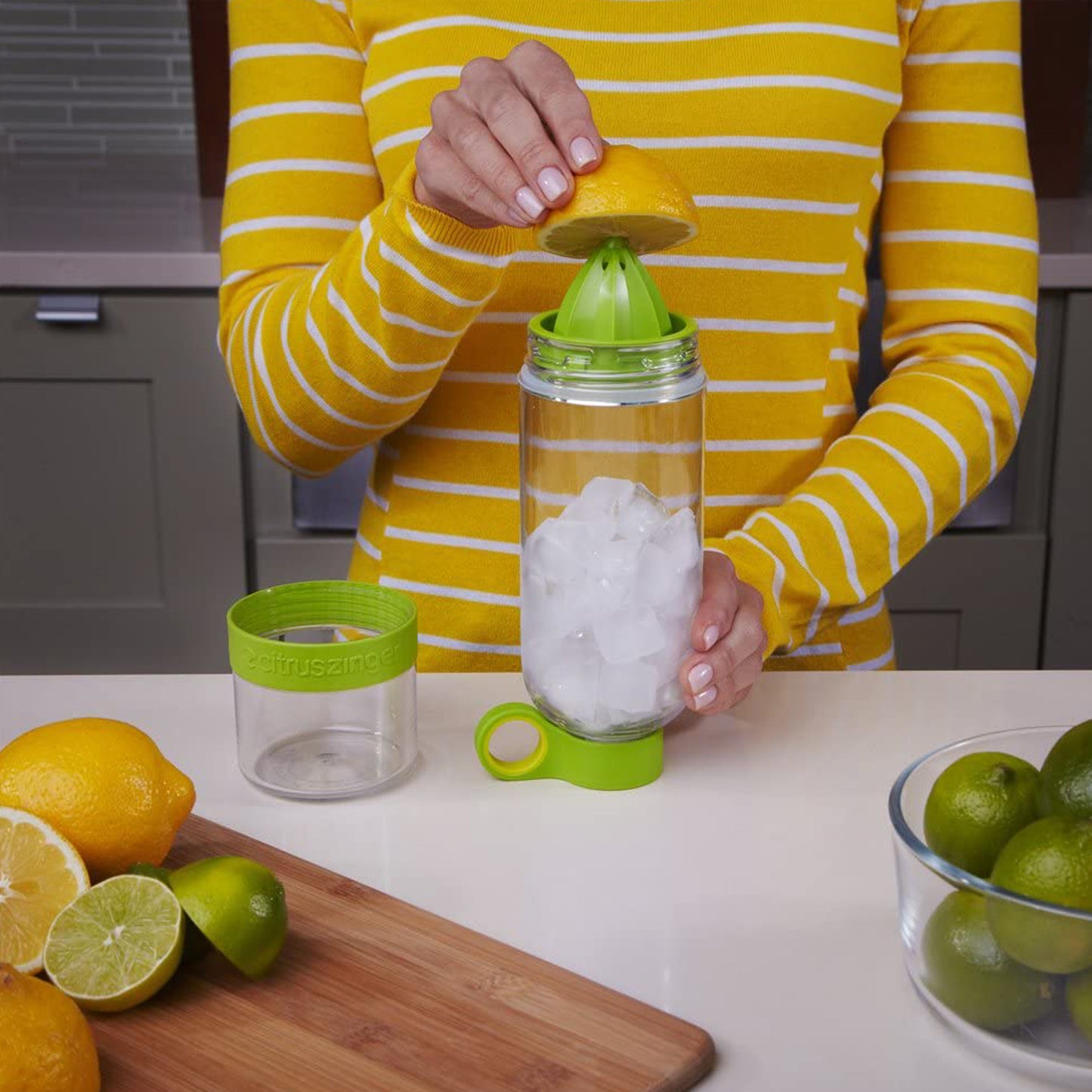 Citrus Juicer Water Bottle with Manual Juicer and Fruit Infuser Portable Sports Juice Maker Bottle BPA Free Pack of 1