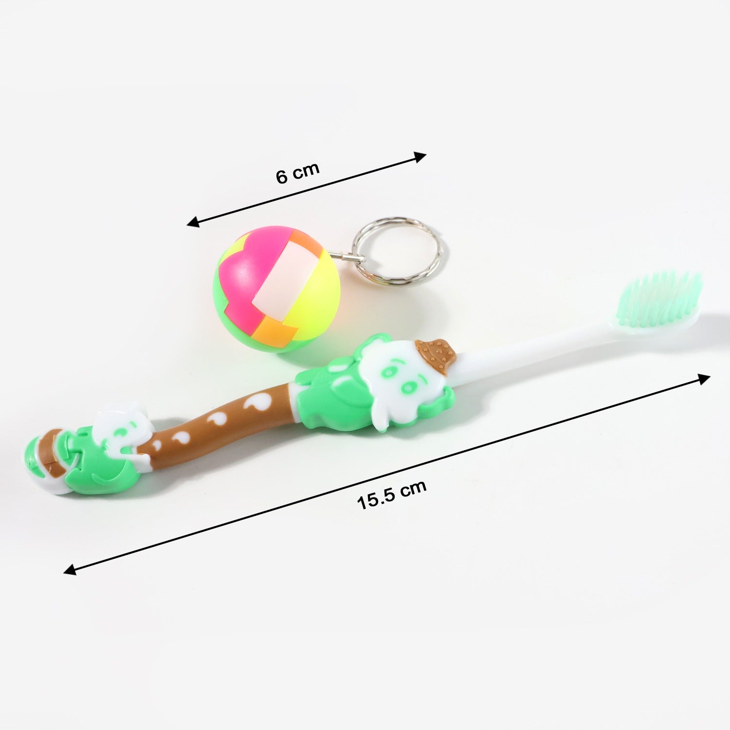 Kids Toothbrush and Ball Keychain Toy Set – Fun and Interactive Oral Care Combo for Kids | Includes Ice Cream-Themed Toothbrush and Colorful Ball Keychain | Perfect for Little Ones