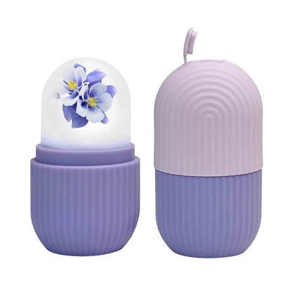 Beauty Ice Roller for Face Massager and Eye Reusable Silicone Facial Roller Purple Color