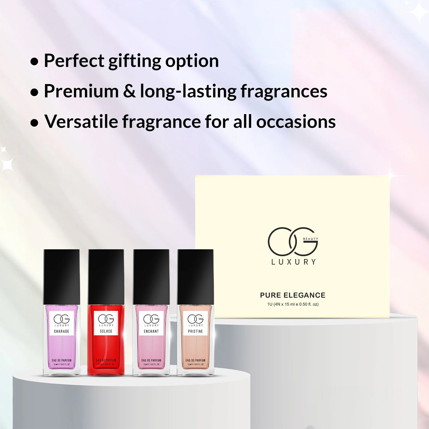 Og Beauty Luxury Pure Elegance Eau De Parfum - (4 Pc Set 15 Ml)