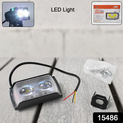 6 Mode LED Spotlight Universal Ultra Mini Double Lens Fog Light with White and Yellow Flashing Light for Cars Bikes Motorcycles Scooters and Trucks 1 Piece