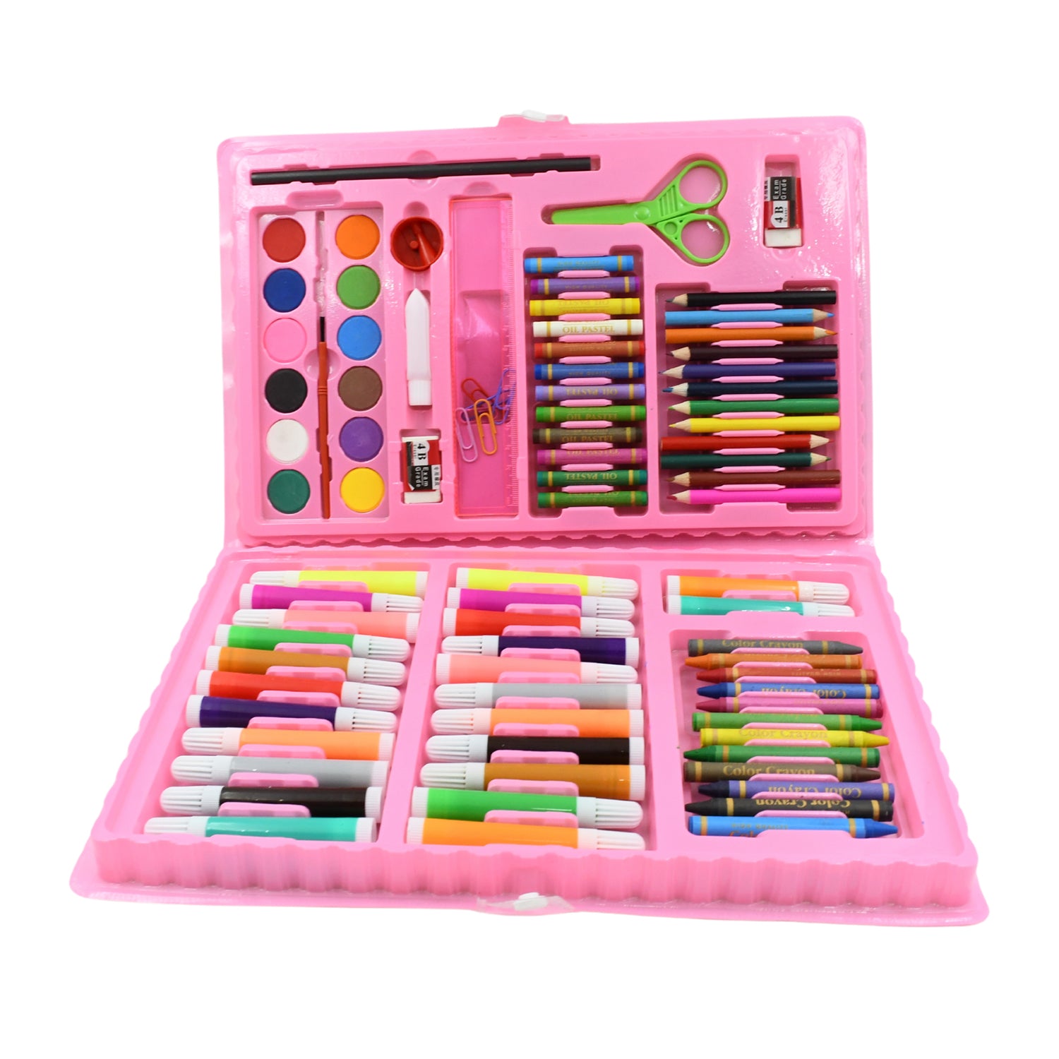 86 Pieces Kids Art Set Drawing and Coloring Kit – Portable Painting Supplies with Crayons, Color Pencils, Watercolors, Markers and Carry Case – Mix Colors