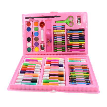 86 Pieces Kids Art Set Drawing and Coloring Kit – Portable Painting Supplies with Crayons, Color Pencils, Watercolors, Markers and Carry Case – Mix Colors