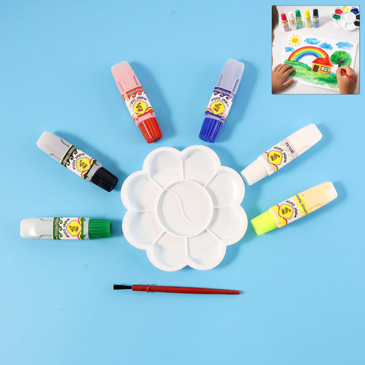 Kids Water Colour Painting Set with Brush &amp; Mixing Palette – Creative Art & Drawing Colour Set for Children (1 Set)