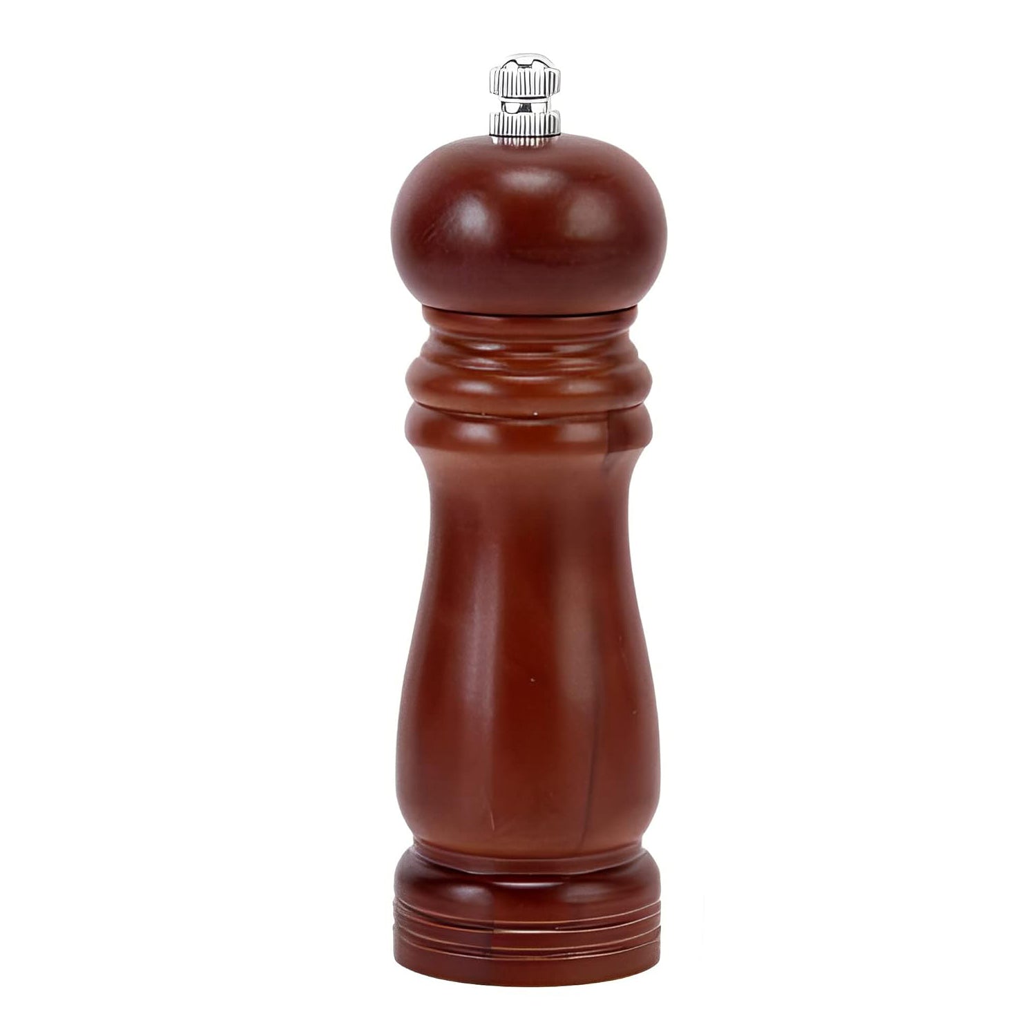Wooden Pepper Mill Grinder 8 Inch Refillable Salt and Pepper Grinder with Adjustable Ceramic Rotor Solid Wood Spice Mill for Kitchen Pack of 1