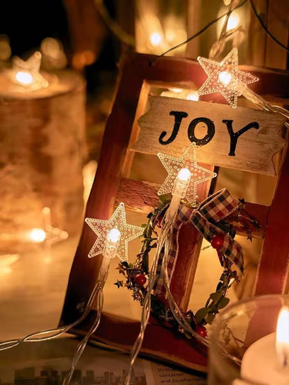 Serial String Star Lights for Decoration - 16 LED Star Fairy Lights Waterproof