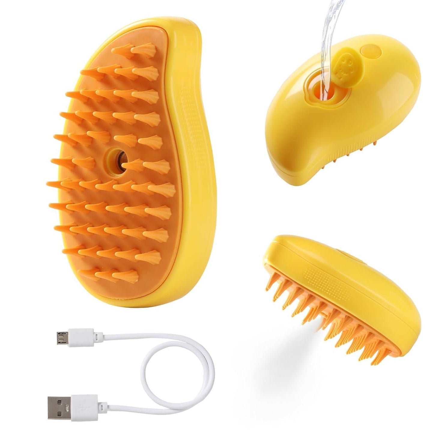 3-in-1 Steaming Pet Hairbrush | Grooming, Cleaning & Massaging Tool