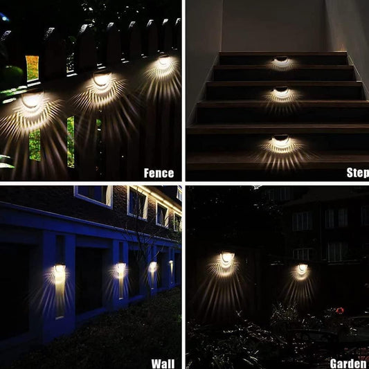 Solar Fence Lights – Pack of 4 | Modern Outdoor Wall & Path Lights (Solar Powered, Waterproof)