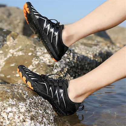 Men’s Nonslip Barefoot Shoes | Breathable Mesh Upper, Rubber Sole | Lightweight Lace-Up Casual Footwear | Comfortable & Flexible Walking Shoes for Men – Black