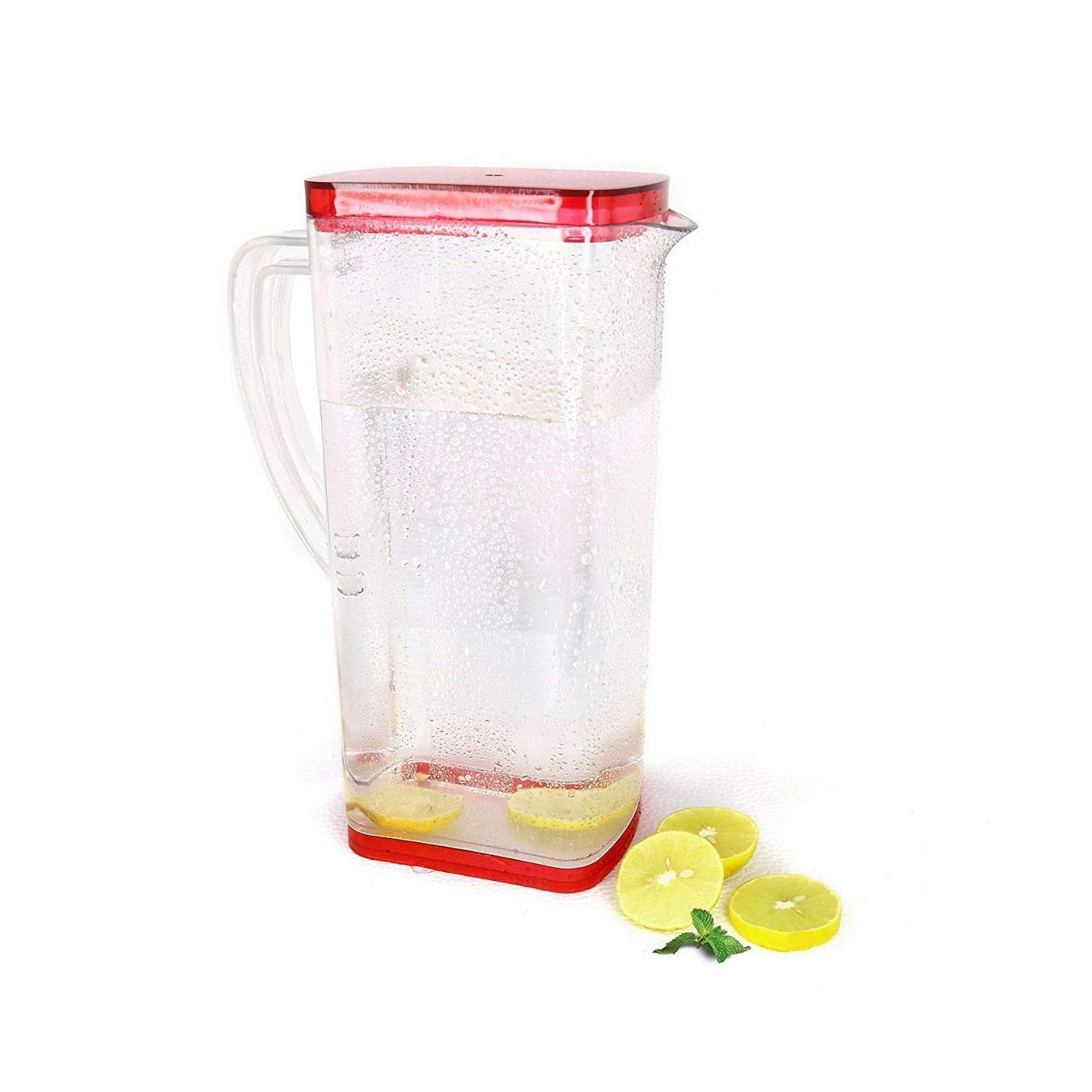 2000ml Square Water Jug with Lid Refrigerator Beverage Pitcher for Water Juice Cold Drinks and Daily Storage