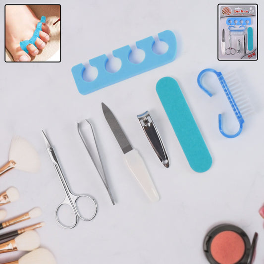 7 in 1 Pedicure and Foot Care Tool Kit Callus Remover Foot Scrubber Foot File Foot Scraper Nail Cleaning Grooming Set for Dead Skin Removal (1 Set)