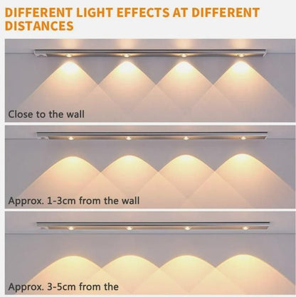 LED PIR Motion Sensor Cabinet Light with USB Rechargeable | Stick-On Wireless Closet Light | Warm & White Lighting | Dimmable, Energy Saving (Pack of 1)