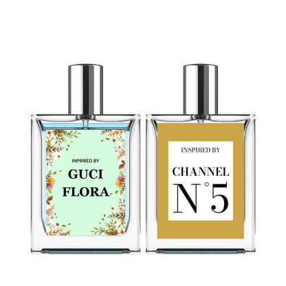 Inspired By Gucci Flora & Chanel N5 Eau De Parfum | Pack of 2 × 50ML
