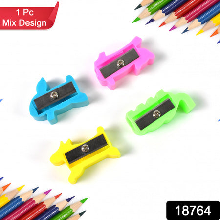 Plastic Small Cute Pencil Sharpener (1 Pc Mix Design Color)