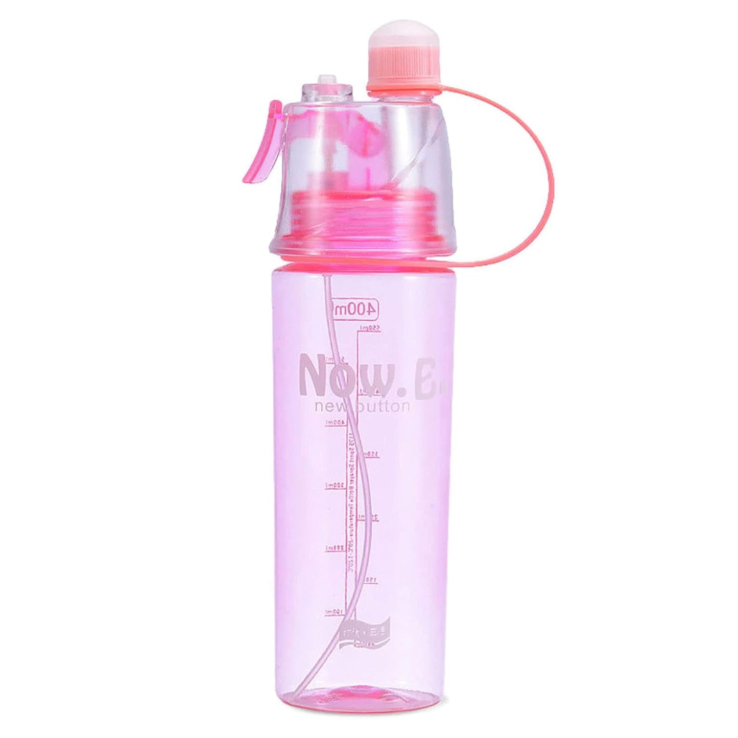 2 In 1 Mist Spray Plastic Water Bottle (Multicolor 400 Ml 1 Pc)