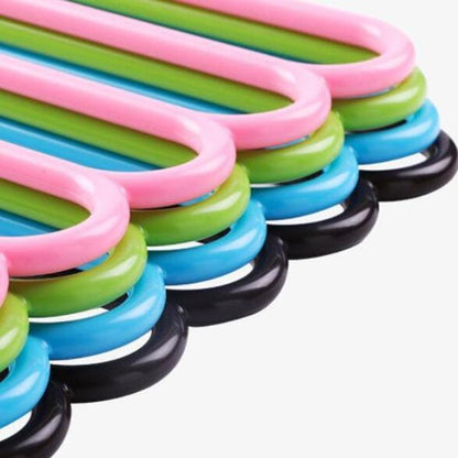 5 in 1 Multipurpose Plastic Hanger Space Saving Trousers Pants Organizer with 5 Layer Hanging Rack for Jeans Belts Ties Scarves and Wardrobe Storage (1 Pc)