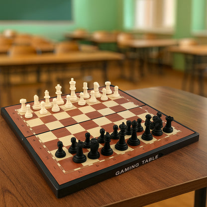 Premium Portable Chess Set Plastic Chess Pieces – Travel-Friendly, Foldable, Waterproof Board for Kids, Adults, Beginners, Outdoor and Indoor Play, Tournament Practice (1 Set)