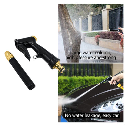 Plastic Body Water Spray Gun with Metal Trigger and Brass Nozzle | Adjustable Garden Hose Pipe Sprayer for Car Washing and Cleaning