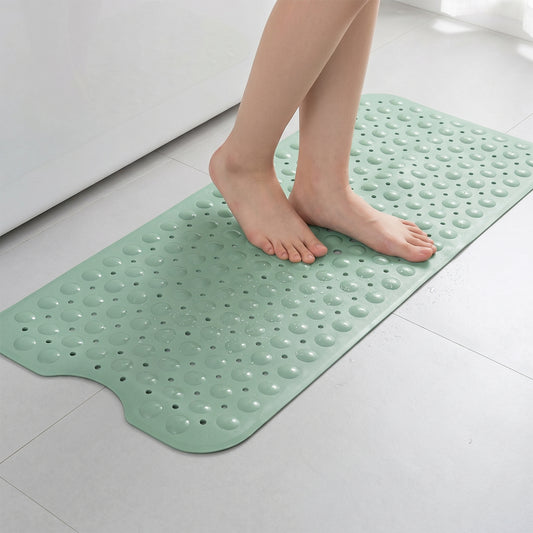 Non Slip Suction Cup Bath Mat 100 x 40 Cm Waterproof PVC Shower Safety Mat for Bathroom Bathtub (1 Pc)