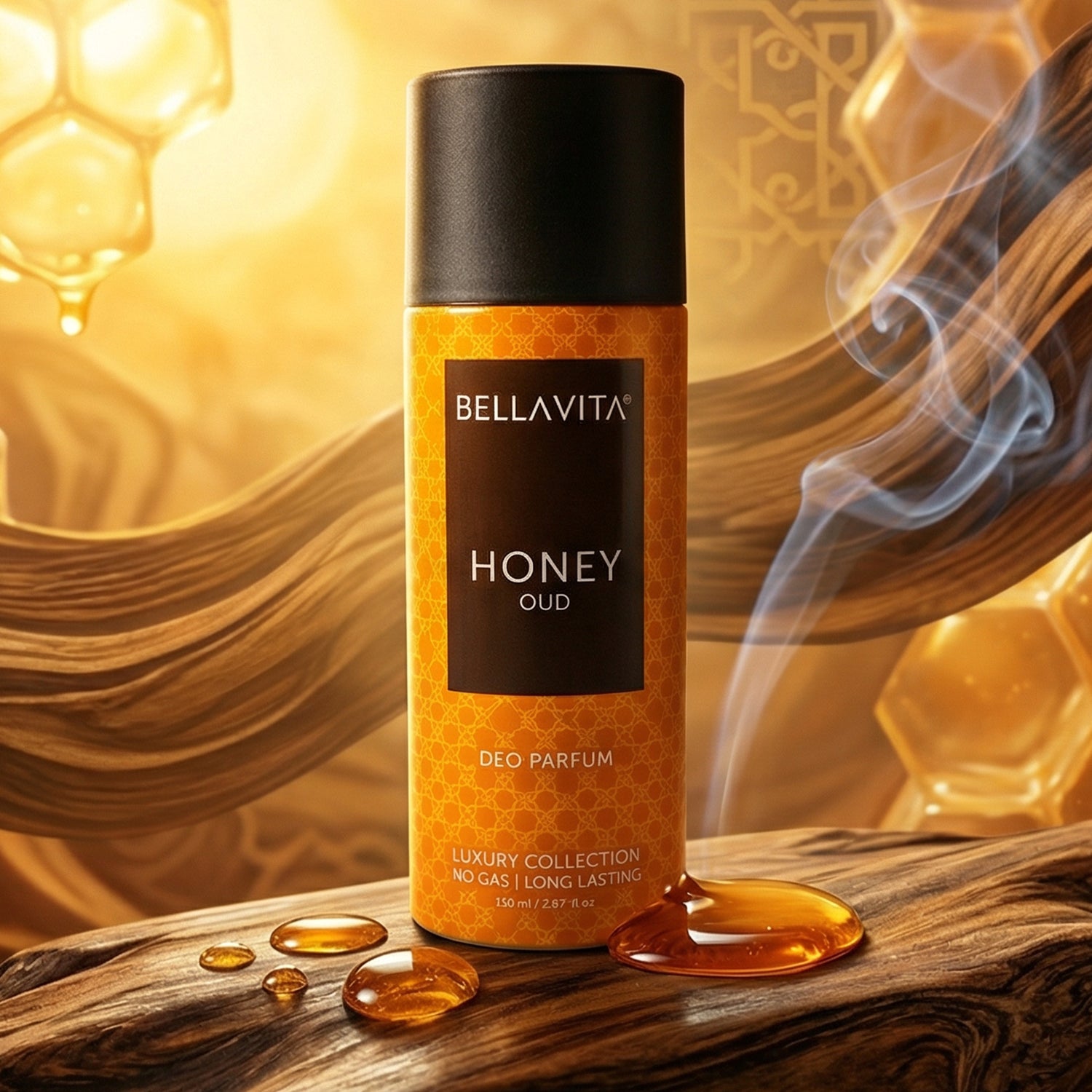 Bellavita Premium Honey Oud Luxury Deo Perfume Body Spray - 150 ML