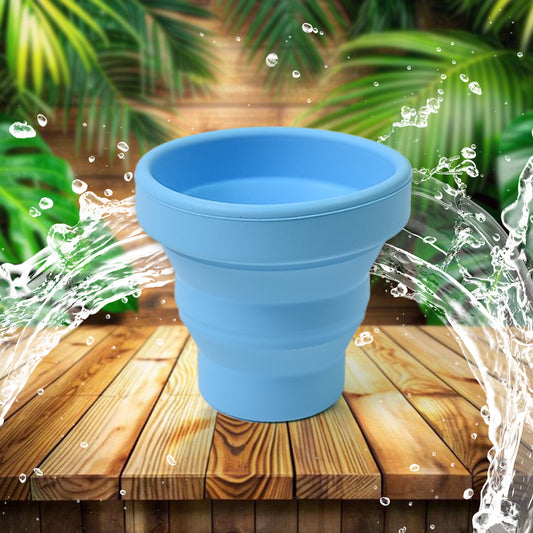 Round Silicone Foldable Glass, Foldable Travel Mug Without Lid, Silicone Mug, Camping Cup, Lightweight Travel Drinking Mug, Fancy Stylish Mug (1 Pc)