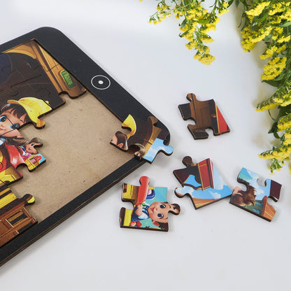 Kids Mini Cartoon Jigsaw Puzzle - 1 Pc Mix Design
