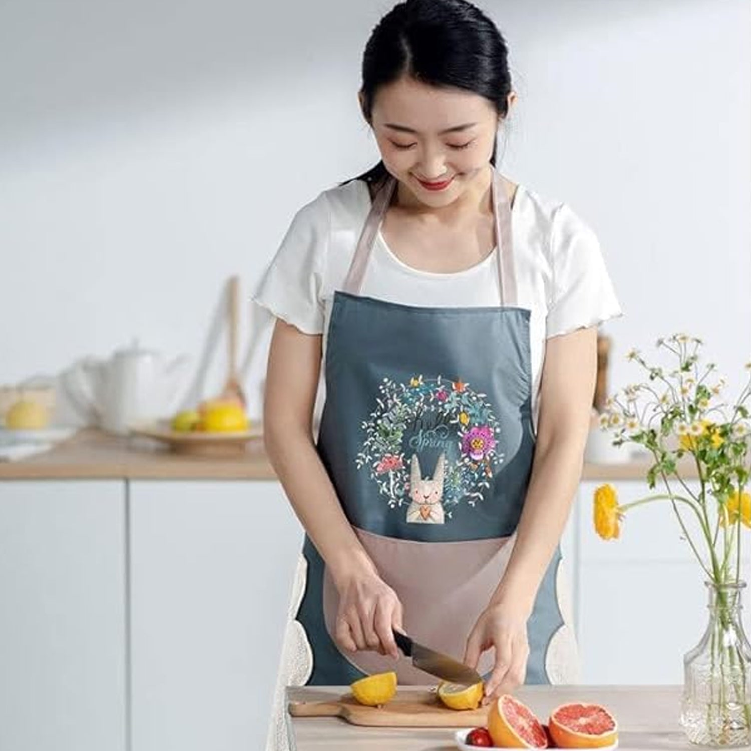 Multipurpose Kitchen Cooking Apron with Front Pocket – Protective Work Apron for Home Cooking, Baking, Cleaning & Daily Kitchen Tasks (1 Pc)