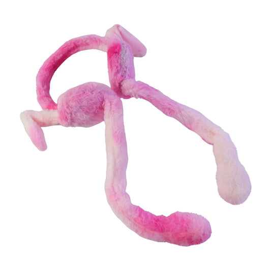 Led Light Soft Plush Winter Earmuffs With Cute Bunny Ears Long Tails (1 Piece)