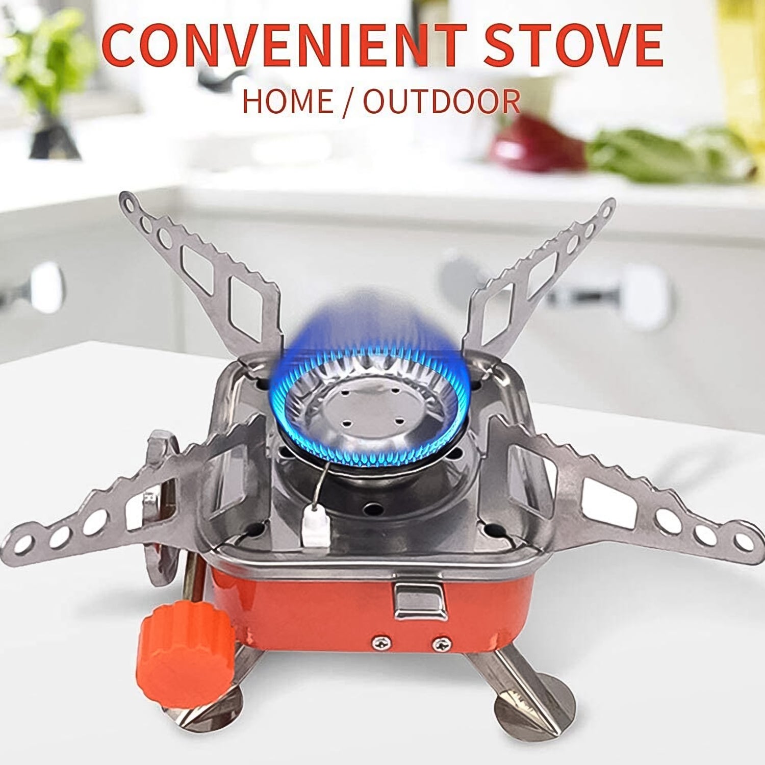 Mini Square Camping Stove – 2800W Portable Outdoor Gas Burner for Camping, Hiking &amp; Picnic (1 Pc)