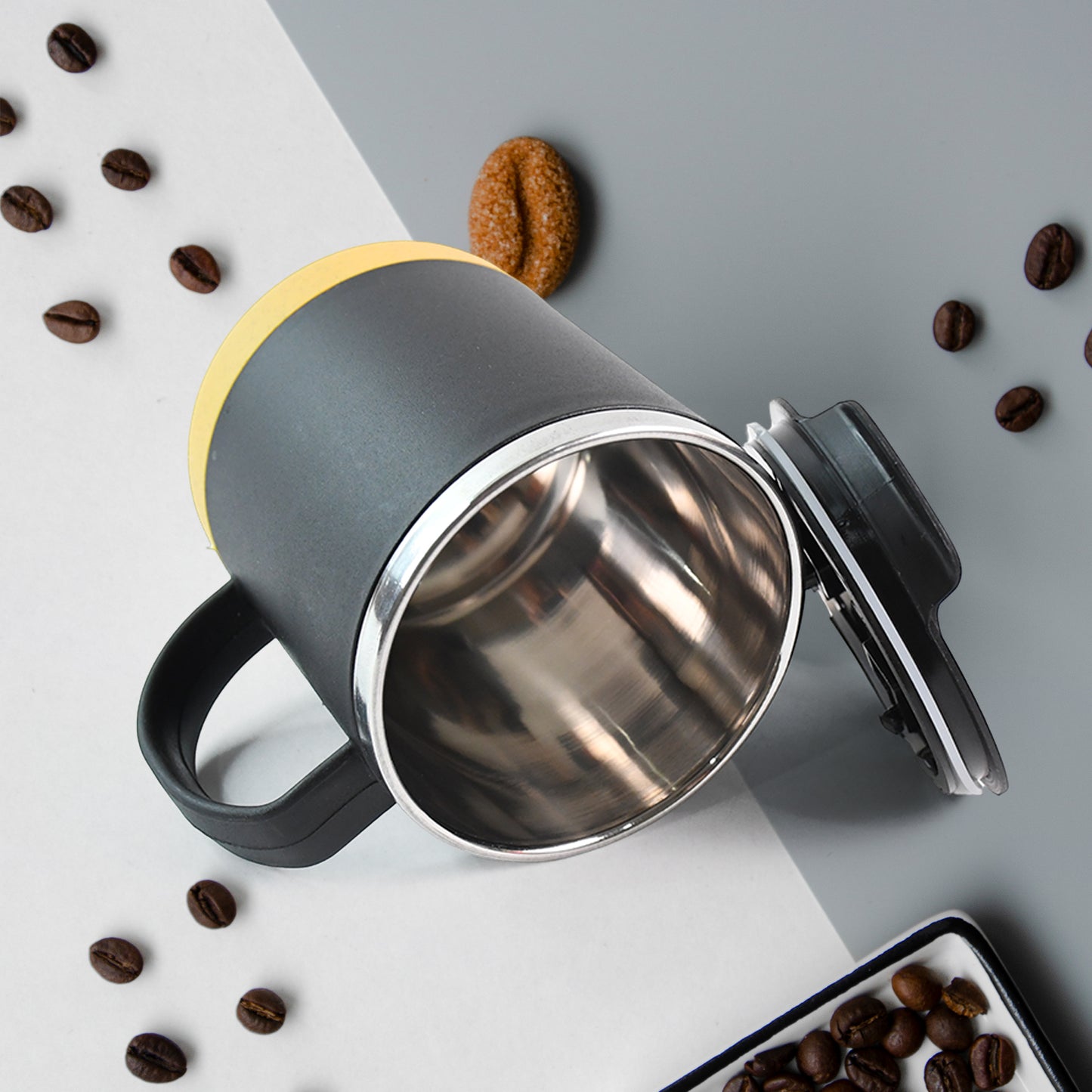 Insulated Coffee Mug With Spill-proof Lid (Approx 450ml, 1 Pc)