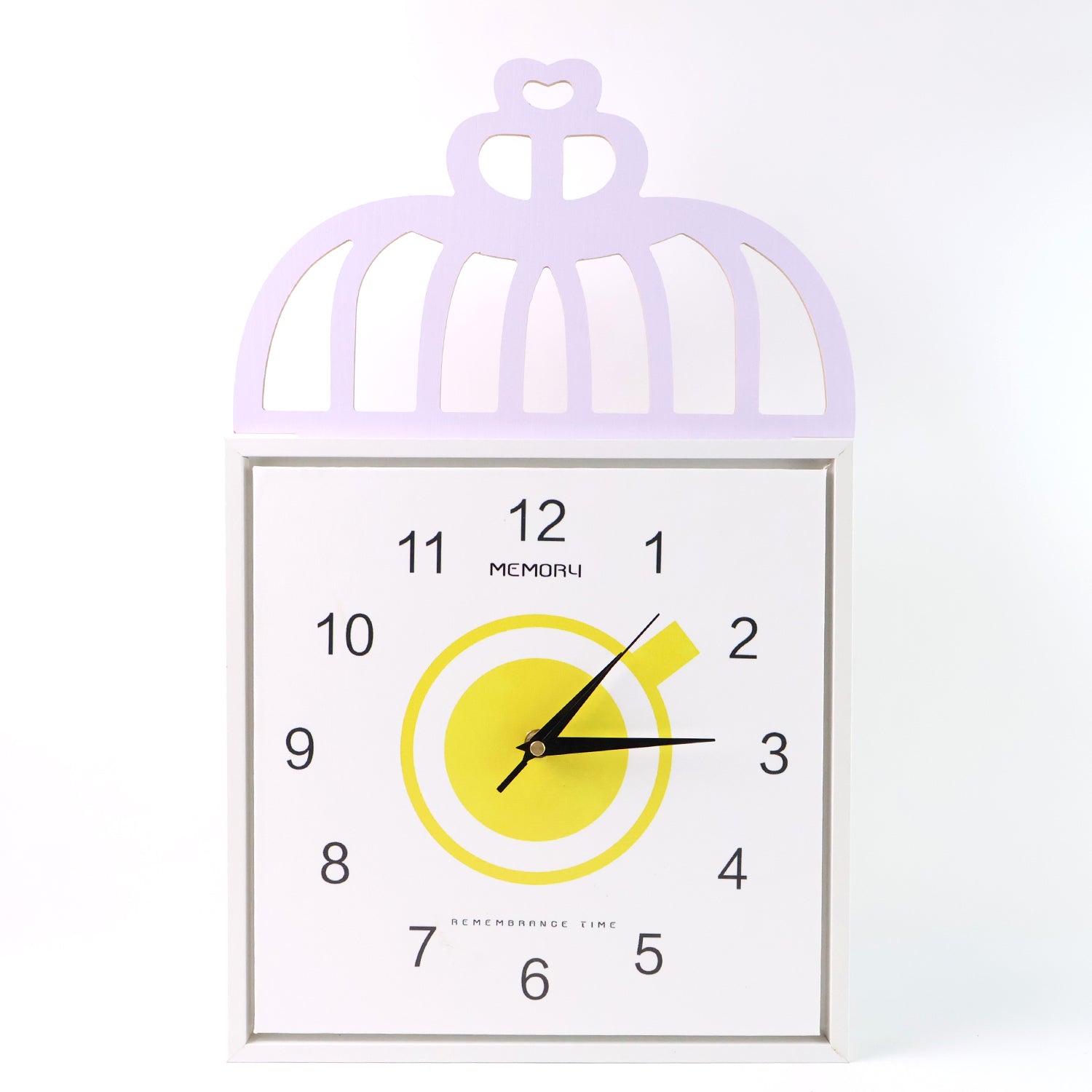 Decorative Square Wall Clock with Birdcage Design Battery Operated Silent Analog Wall Clock for Kids Room, Nursery, Bedroom and Home Décor (1 Pc)