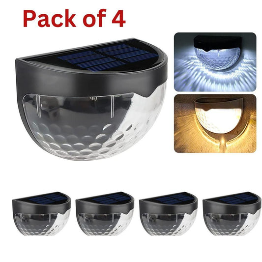 Solar Fence Lights – Pack of 4 | Modern Outdoor Wall & Path Lights (Solar Powered, Waterproof)