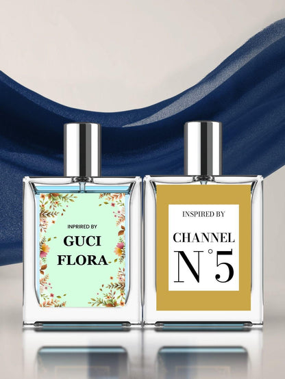 Inspired By Gucci Flora & Chanel N5 Eau De Parfum | Pack of 2 × 50ML